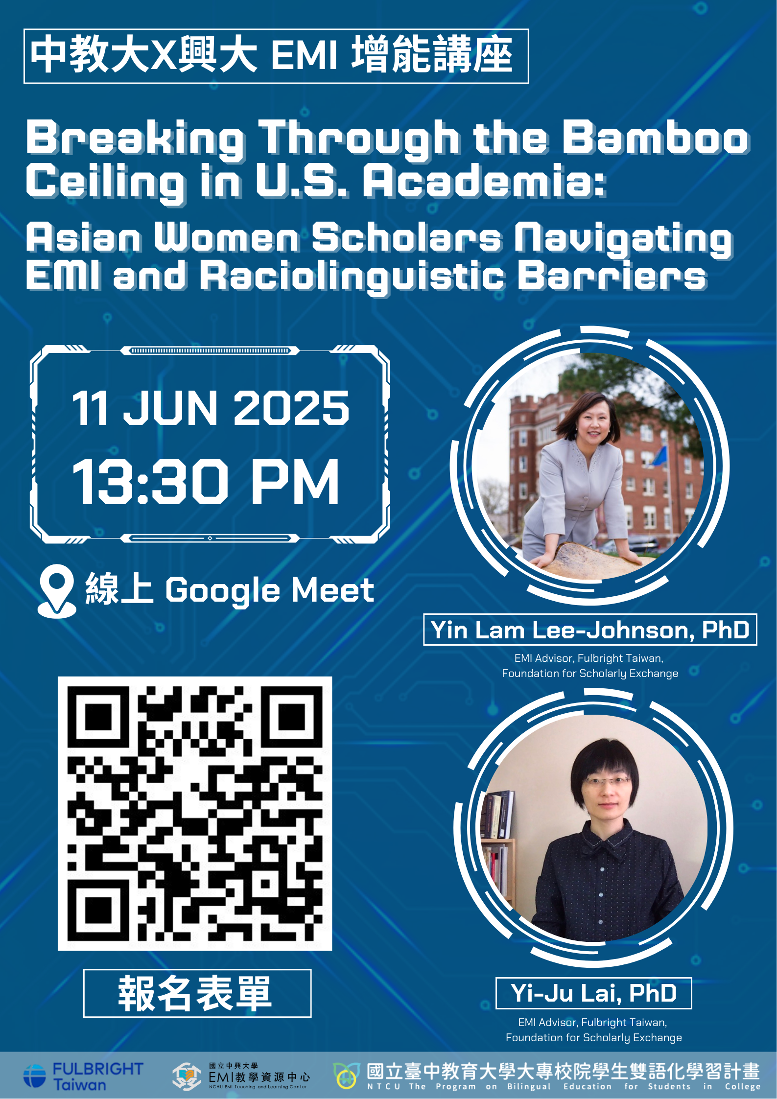 Featured image for “【校外工作坊】國立中興大學「Breaking Through the Bamboo Ceiling in U.S. Academia: Asian Women Scholars Navigating EMI and Raciolinguistic Barriers」”