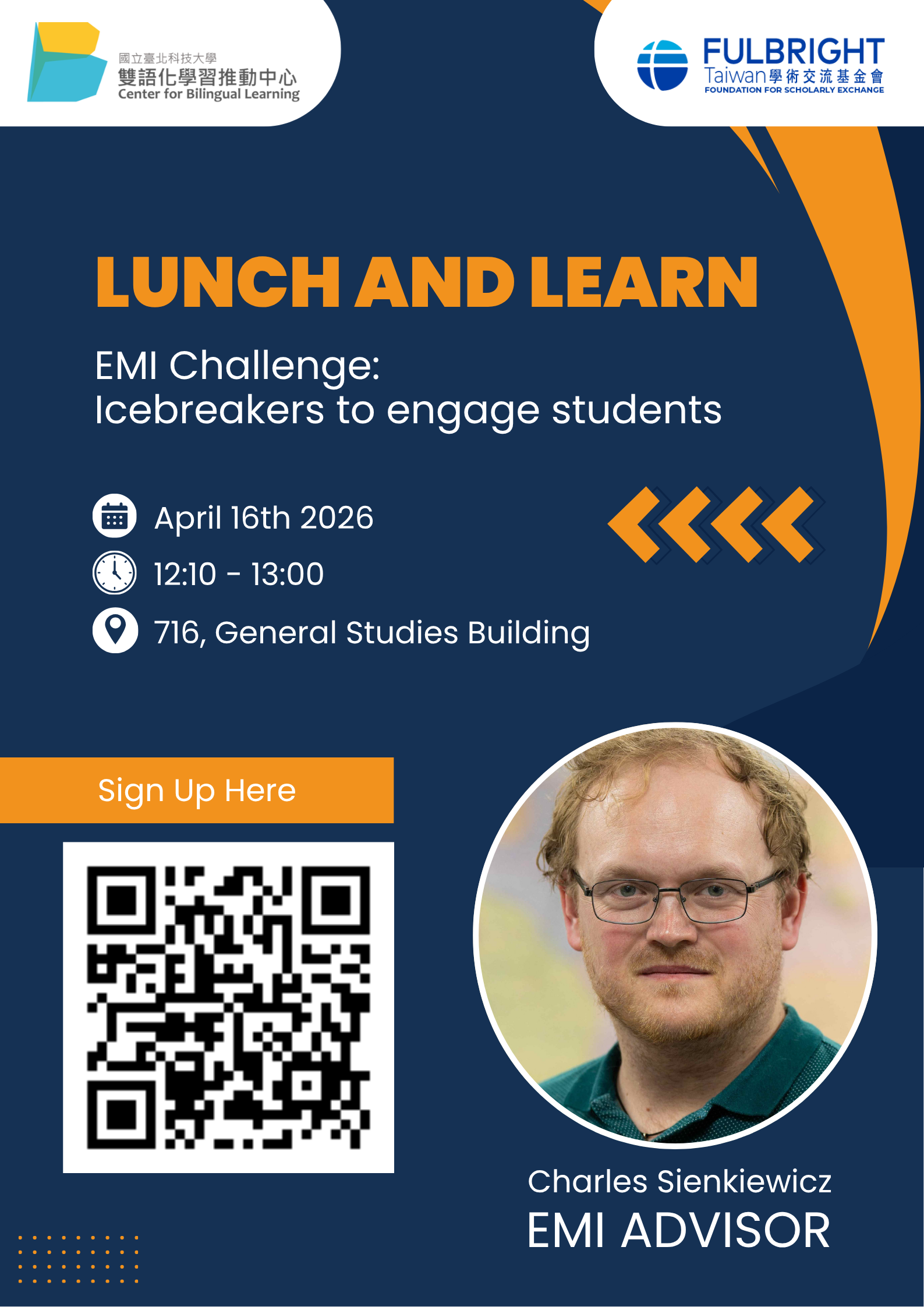 Featured image for “【校外工作坊】國立臺北科技大學「Lunch and Learn: EMI Challenge Series-Let’s Find Solutions#2」”
