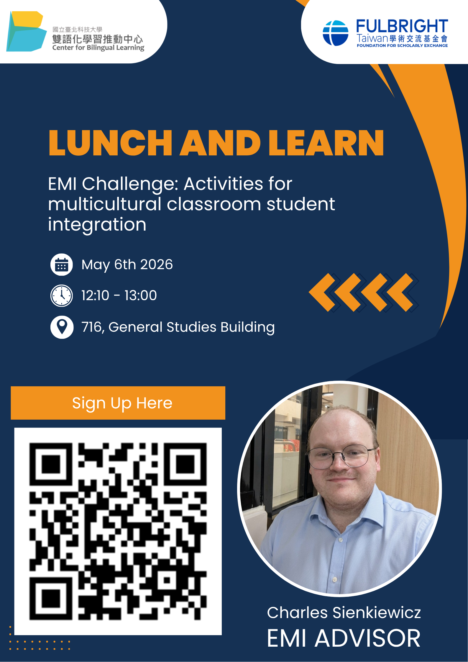 Featured image for “【校外工作坊】國立臺北科技大學「Lunch and Learn: EMI Challenge Series-Let’s Find Solutions」”