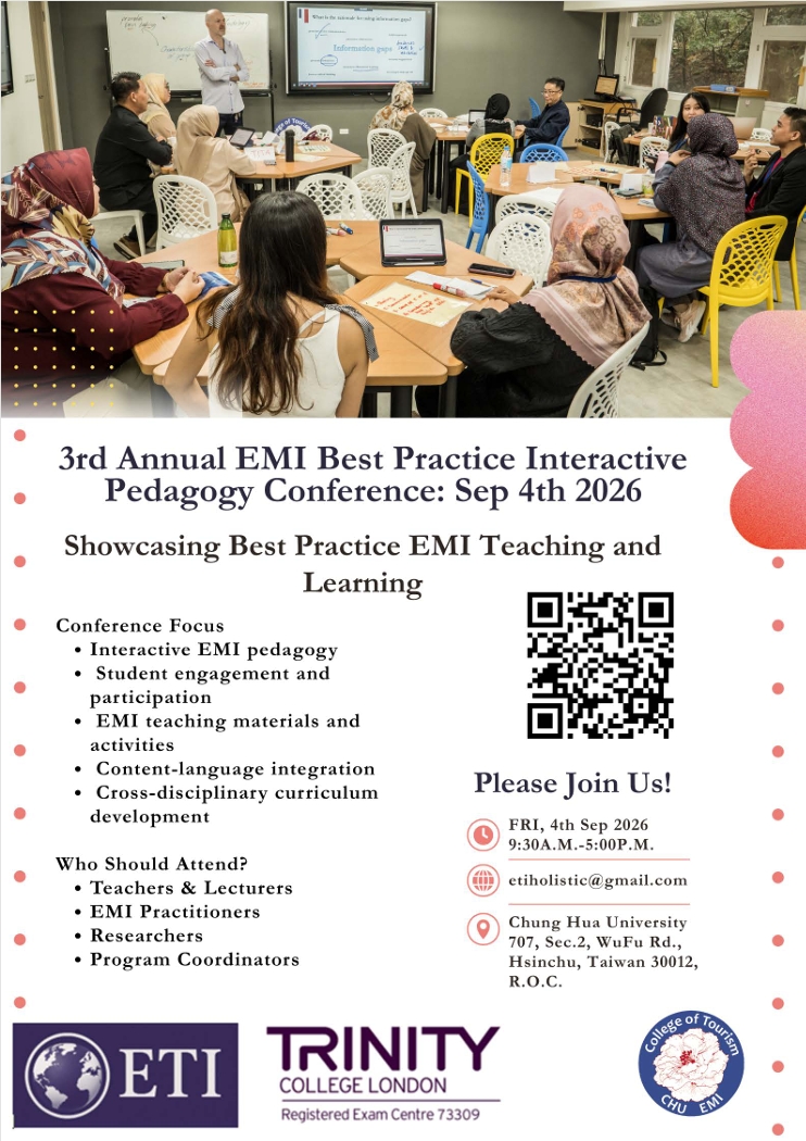 Featured image for “【校外EMI工作坊】中華大學「3rd Annual EMI Best Practice Interactive Pedagogy Conference」”