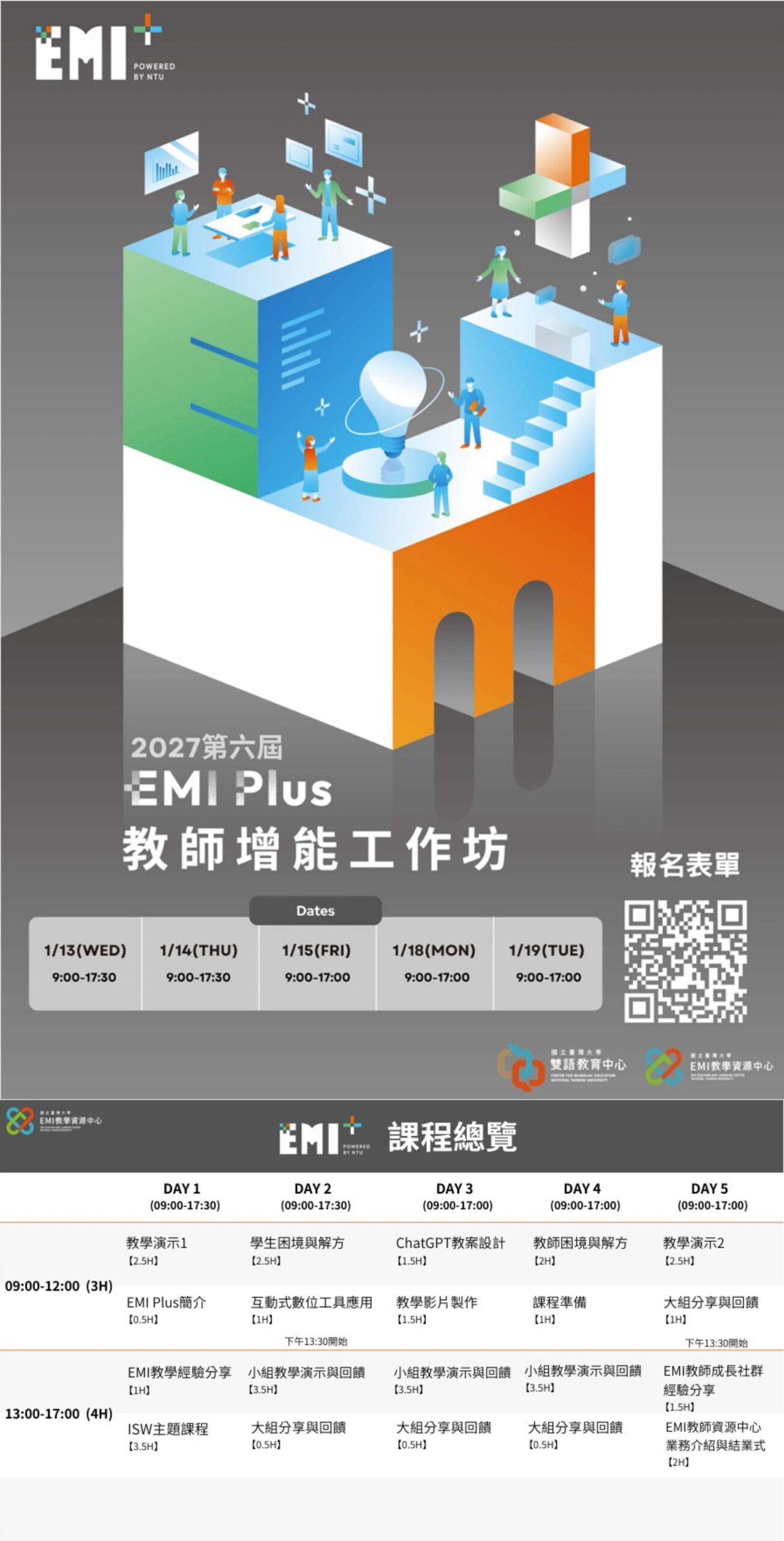 Featured image for “【校外EMI工作坊】國立臺灣大學「EMI Plus教師增能工作坊」”